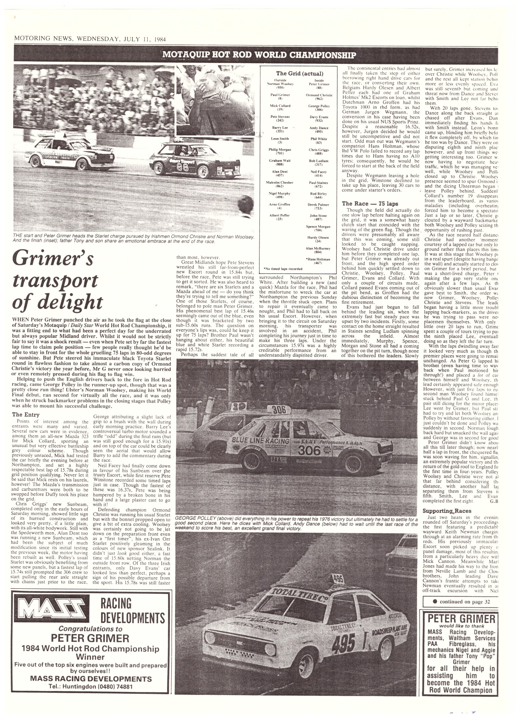 World Championship 1984 National Hot Rod Racing