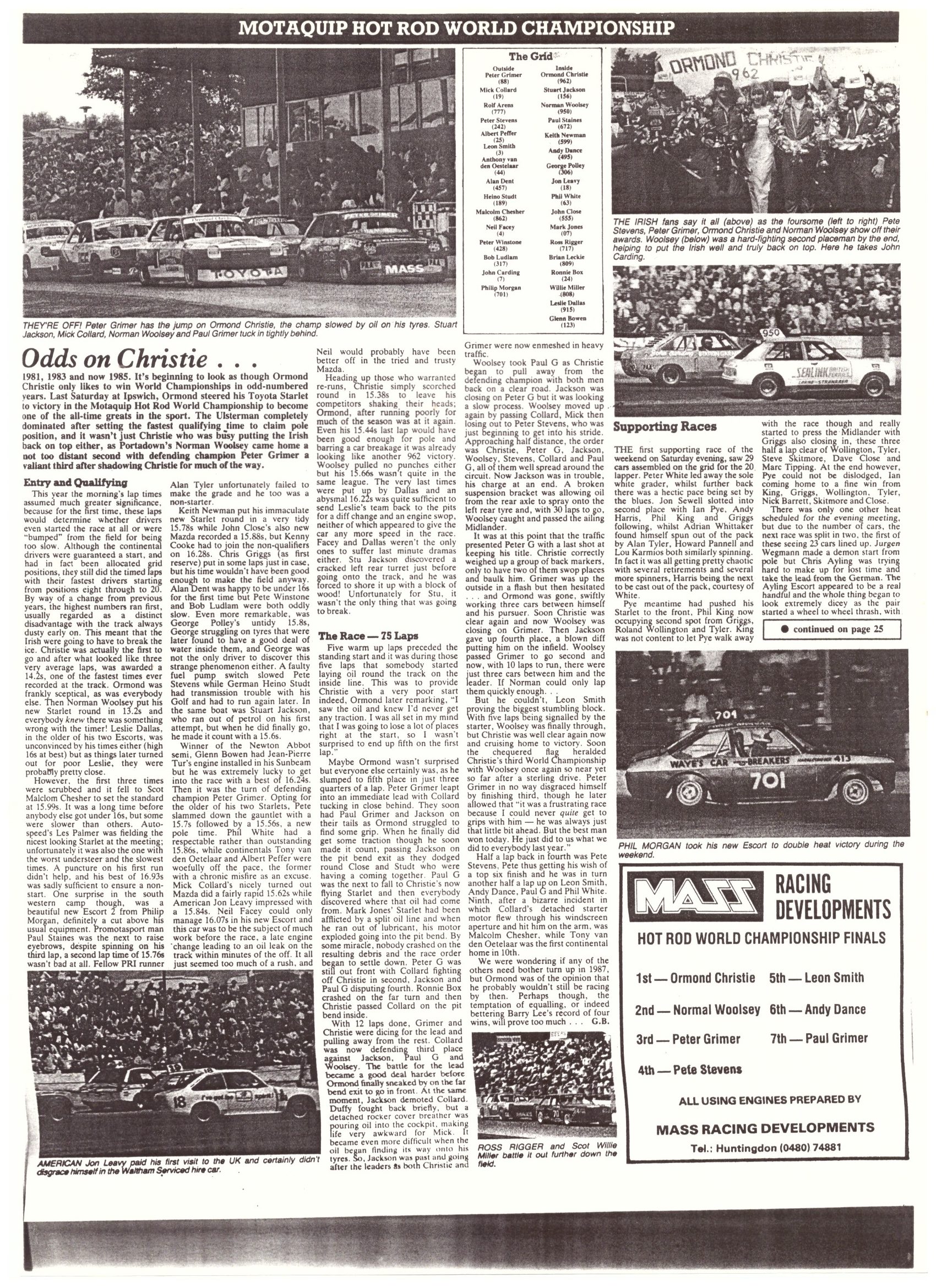 World Championship 1985 National Hot Rod Racing