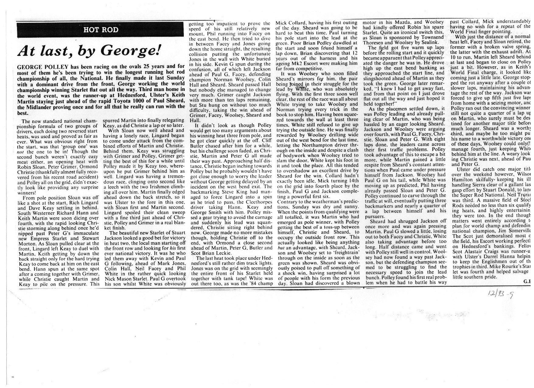 National Championship 1987 National Hot Rod Racing